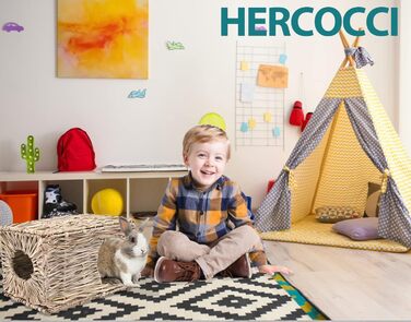 HERCOCCI Великий складний будиночок із трави для кроликів, хом'яків, морських свинок і шиншил – укриття, лежак, іграшка для гризунів, зручна сіна мат, 1 шт.