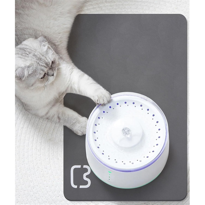 Водонепроникний килимок для годівлі котів GIBZ, 45x60 см, сірий