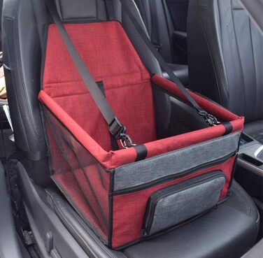 Автомобільний чохол на сидіння для собак та котів, дихаючий, водонепроникний, з безпечною шлейкою, для маленьких собак та цуценят, червоний