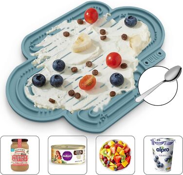 Лежанка-іграшка для собак OHMO Schleckmatte, 2 шт. (Коррал & Вишневий) - для цуценят, котів, зняття тривоги, повільне годування, силікон 18x25.5 см