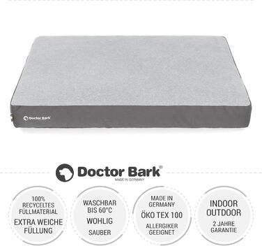 Килимок для собак середніх порід Doctor Bark - 88x60 см, сірий, миючий, м'який, плюшевий