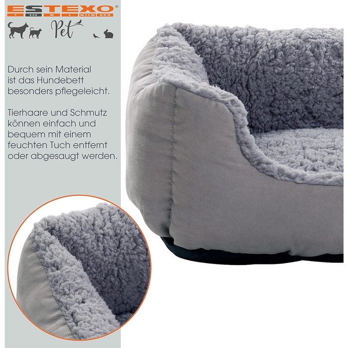 Крісло-ліжко для собак ESTEXO, сіро-світло сірий колір, 90x70x20 см