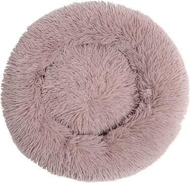 Кругле ліжко для собак та котів Chickw1, тепле м'яке ліжко-подушка Donut, миється, з неслизькою основою, для маленьких, середніх та великих собак (80 см, бежево-коричневе)