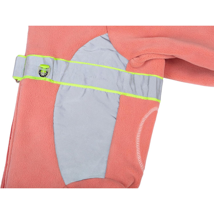 Флісова тепла куртка для собак на зиму, Onesie для цуценят з регульованою талією, D-кільцем та світловідбиваючими смугами, теплий одяг для собак, костюм для маленьких та середніх собак_L (L:Обхват грудей:48см/18.8дюймів; довжина спини:33см/12.9дюймів, рож