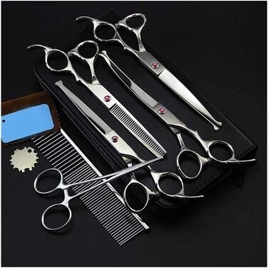 Набір ножиць для собак, професійні ножиці для грумінгу собак та котів, вигнуті ножиці для догляду за тваринами