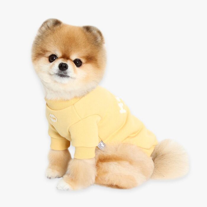 Світшот для собак маленьких порід від Its Dog & Kangachi, 100% органічна бавовна, модель 'Hug e', колір зелений (жовтий, SM)