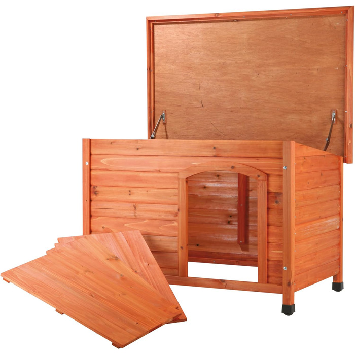 Будка для собак TRIXIE Natura Classic, S–M, 85×58×60 см, коричнева, вологостійка, з відкидним дахом