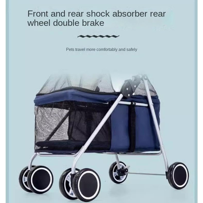 Дитяча коляска для тварин та дітей: зручна та портативна модель з підсклянниками, вантажопідйомність 10 кг