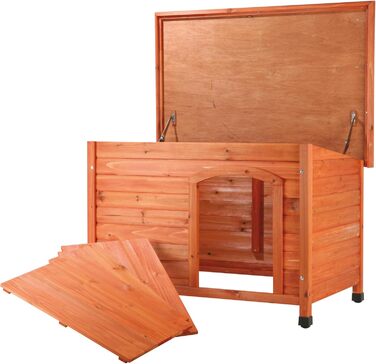 Будка для собак TRIXIE Natura Classic, S–M, 85×58×60 см, коричнева, вологостійка, з відкидним дахом