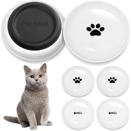 Набір мисок для котів Otauoaea (6 шт.) з кераміки, неслизький набір мисок для корму для котів та маленьких собак