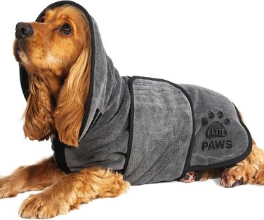 Elite Paws™ UK: Люксовий халат для собак з мікрофібри, товстий та м’який, швидко сушить тварину за 20-30 хвилин, супер вбираючий, обмежує безлад
