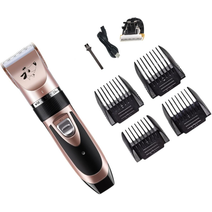 Електрична машинка для стрижки котів Supvox - набір для догляду за домашніми тваринами, рожеве золото