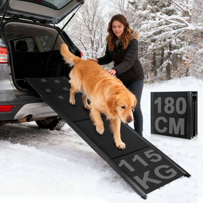 Східці для собак у машину, розкладні, 180x50 см, для великих собак, до 115 кг, SUV та LKW