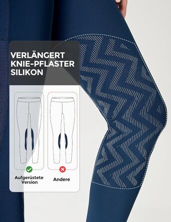 Легінси для верхової їзди FitT4 для дівчаток та жінок, дихаючі та еластичні, з силіконовими колінцями та верхньою частиною, для верхової їзди та велосипеда (Морська синя, XS)