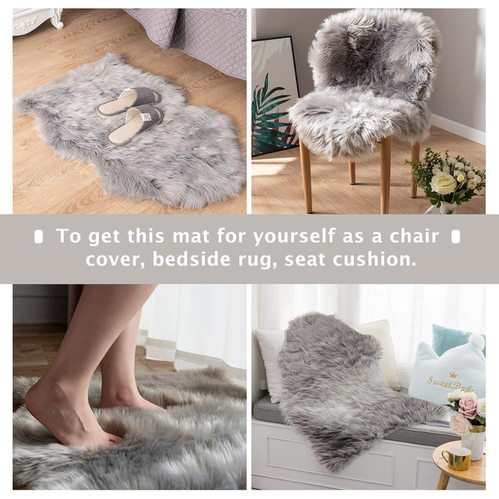 Килимок для домашніх тварин Asrug: м'який, плюшевий, комфортний, 61 x 91 см, сірий