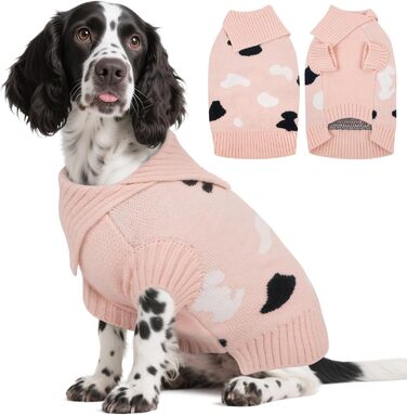 Теплий зимовий пуловер для собак Kuoer Roa з коміром-роллером (XL, Рожевий)