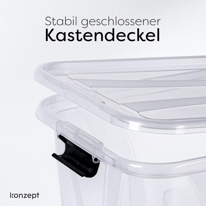 Ящик для зберігання Konzept з кришкою, 55L, BPA-free, міцні затискачі