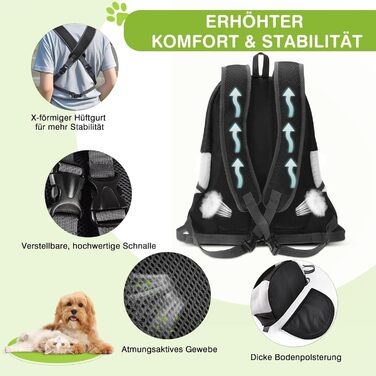 Рюкзак для собак та котів ALLSOPETS, XL, чорний – переноска для тварин для подорожей, вело- та мототуризму