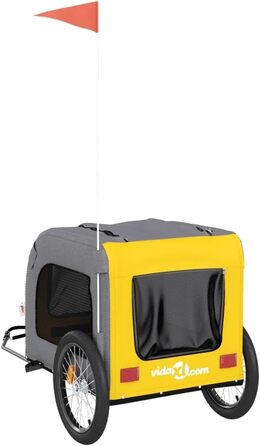 Причіп для велосипеда для собак та котів, жовто-сірий, Oxford-Gewebe та залізо