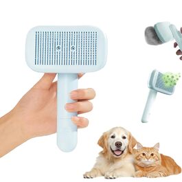 Іонна щітка для тварин Piddy Pet - професійна щітка з подвійним іонізатором, самоочисна щітка для собак та котів з короткою та довгою шерстю, розплутує шерсть