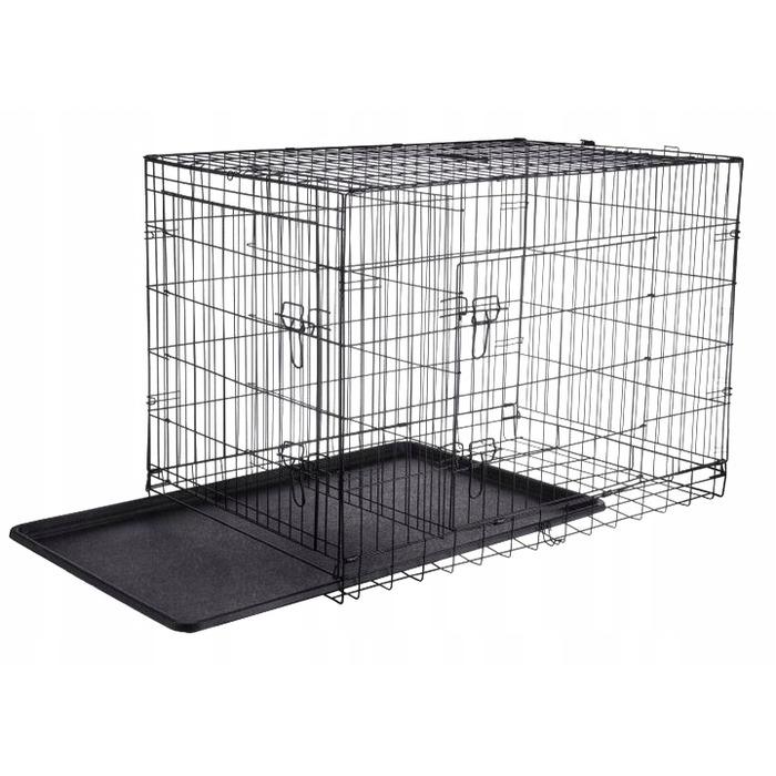 Клітка зі сталі з порошковим покриттям Ender для великих порід собак, 76 x 120 x 82 см