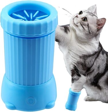 Автоматичний очищувач лап для собак з USB-зарядкою: розумний пристрій для собак середніх та великих порід, цуценят та кошенят, для дому (зелений/блакитний)