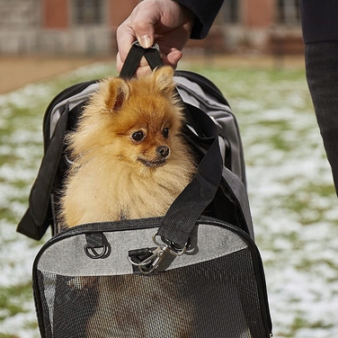 Переноска для собак Manu, сіра, розмір M (44 x 31 x 34 см)