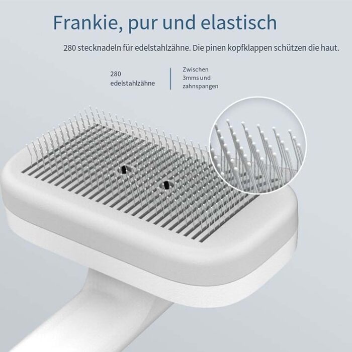 Професійна щітка для шерсті домашніх тварин Pet Ion Brush з подвійним іонним генератором - самоочисна щітка для собак та котів, м'яке розплутування шерсті та підшерстя, для короткої та довгої шерсті (1 шт)