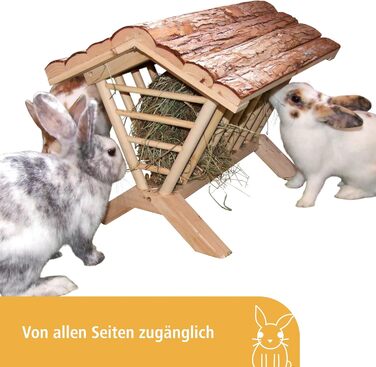 Годівниця для сіна Kerbl Pet Nature 45x32x33 см, дерев'яна