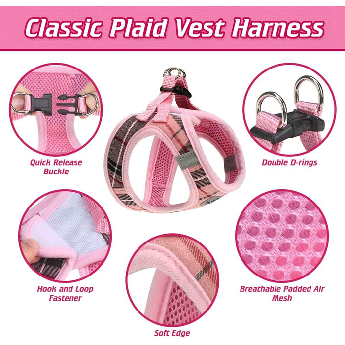 EXPAWLORER Нашийник та поводок для собак – набір для середніх собак – класичний вільний нашийник, не тягне, регульований, надійний для прогулянок на вулиці (XS (нашийник: 20-30см, обхват грудей: 33-36.8см), Рожевий)