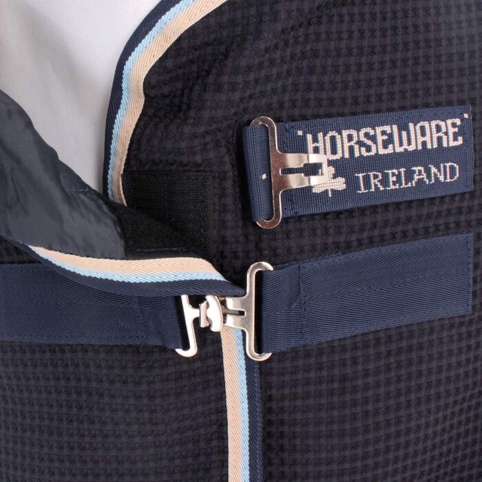 Попона Horseware Rambo Techni Waffle Cooler 140 см, Navy, Beige/Baby Blue & Navy