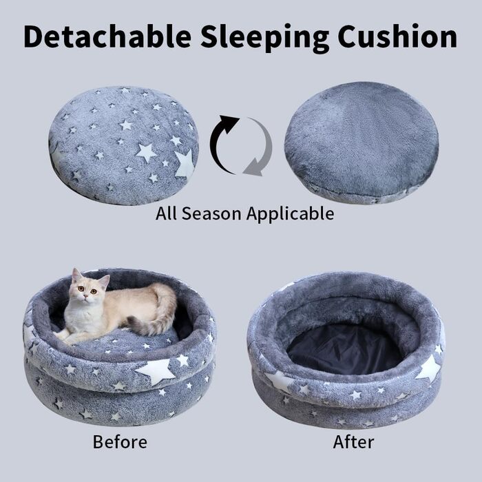 Кругле м'яке ліжко для котів та цуценят, 50 см. Зручне, миється, з штучного хутра. Підходить для квартирних котів та собак.