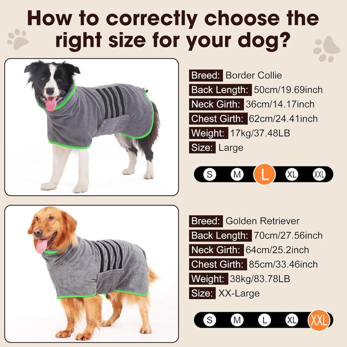 Рушник для собак, мікрофібра, середні та великі породи - сірий, швидко сохне, супер вбираючий, для собак та котів (чорний, M, сірий (зелена сторона))