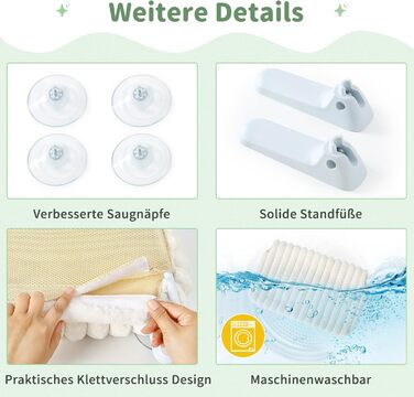 Ліжко для котів GUUSII HOME на вікно, розкладне, з присосками, 54x30 см (біле, M)