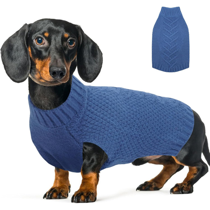 Пуловер для собак, теплий пуловер для великих собак, в'язаний пуловер для собак, теплий матеріал, пуховик для домашніх тварин на зиму, флісовий пуловер для собак, Лабрадор, 3XL (L, Джинсовий блакитний)
