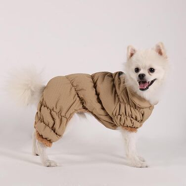 Водонепроникний теплий зимовий одяг для собак: куртка, жилет, пуловер для малих та середніх собак, з D-кільцем, Khaki S