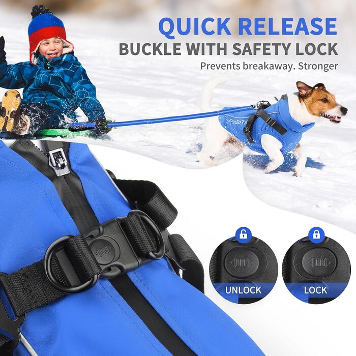 Водонепроникна куртка для собак PceOllar, тепла та вітронепроникна, з світловідбиваючими елементами, для маленьких собак та цуценят, блакитна