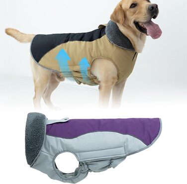 Водонепроникний зимовий одяг для собак - тепла куртка з флісовою підкладкою та захистом живота, для малих, середніх та великих собак (Lila, M)
