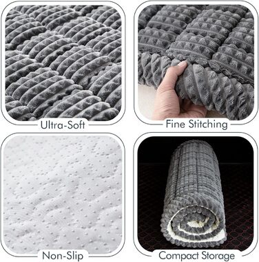 Підстилка для собак у машину, на заднє сидіння, в'язана, для подорожей, нековзна, сірого кольору (63 x 54 см)