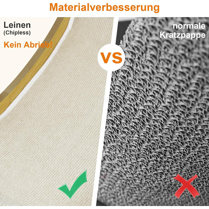 LUMIN TUTU Двостороння кігтеточка та ліжко для котів, 59x34 см, міцна та багаторазова, без випадання ворсу (бавовна & поліестер)