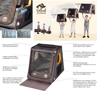 Надувна переносна коробка для собак Tami - переносна собача будка, клітка, переноска для автомобіля, дорожня сумка (L)