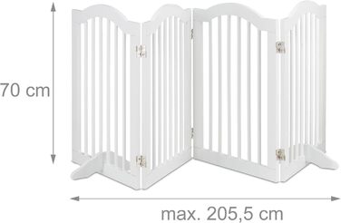 Захисна огорожа Relaxdays для дітей і собак, 70x205,5 см, складна, біла, з ніжками, вільностояча