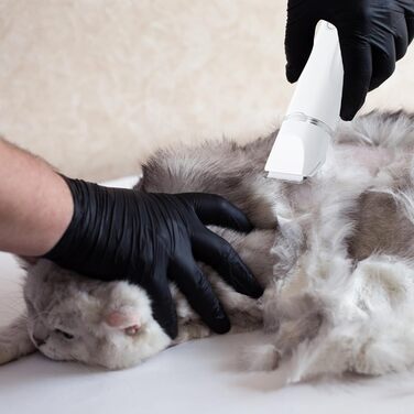 Набір для стрижки кігтів котів та собак Focenat 4 в 1: тихий триммер, електрична машинка для грумінгу тіла, очей та вух