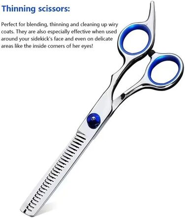 Набір професійних ножиць для собак, ножиці з округлим ножем та захисним наконечником, ножиці для стрижки шерсті з нержавіючої сталі, ножиці для фінішної обробки, вигнуті ножиці, для собак, котів, домашніх тварин