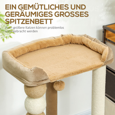 PawHut Cat Tree 86 см Cat Tree з платформою для стрибків, ліжко, ігровий м'яч, кігтеточка для кішок з джутовими кігтеточками, для кішок до 7 кг, кава | Аосом