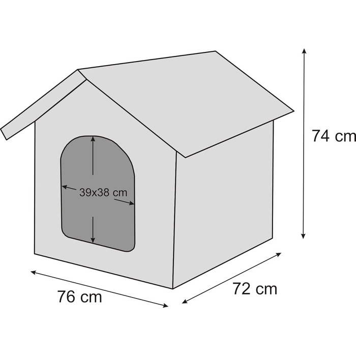 Лежак-будка для собак і котів PillowPrim XXXL 76x72 см, коричневий з лапками