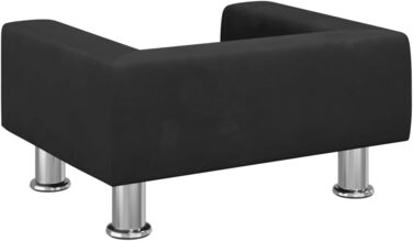 Килимок для собак та котів, м'яке ліжко для домашніх тварин, чорний велюр, 50x40x26.5 см