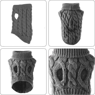 Пуловер для собак на зиму, теплий светр для тварин, зручний ростовний одяг для цуценят, котів та собак різних розмірів (M, сірий)