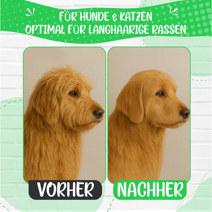 Зубна щітка для собак та котів з захисними нопочками - видаляє підшерсток, ковтуни та вузли. Ідеальна для догляду за довгошерстих собак, таких як кокапу, пудель. Розмір S, професійний гребінь L