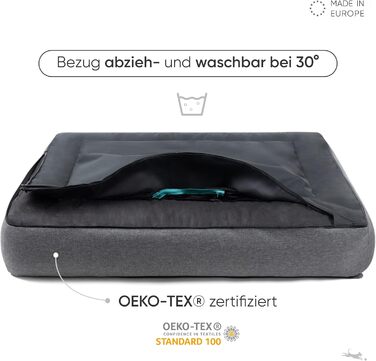 FREUDENTIER® Ортопедичне ліжко для собак | M-XXL | Прачне та легке у догляді | Преміум якість, Made in Europe | Для великих, середніх та маленьких собак (L 100x70cm)